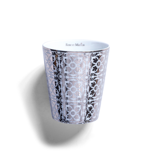 Precious refillable candle - Cabanoun platinum pattern