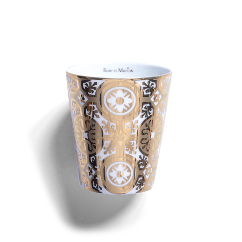 Precious refillable candle - Casteu gold pattern