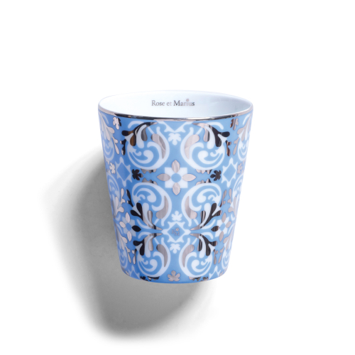 Precious refillable candle - oustau light blue pattern