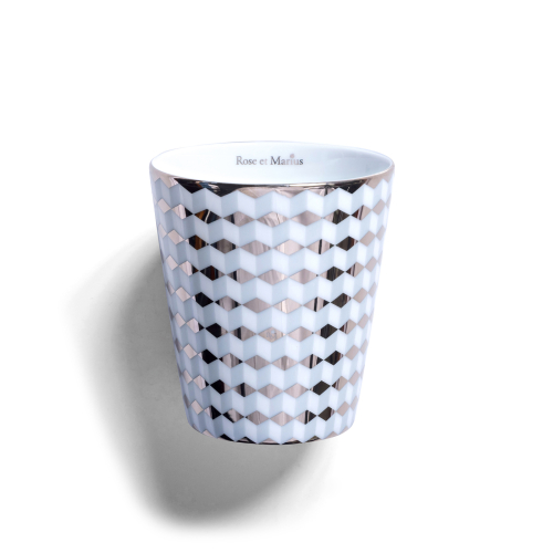Precious refillable candle - mini tometo gray pattern