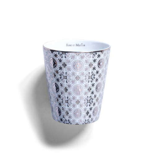 Precious refillable candle - mini casteu taupe pattern