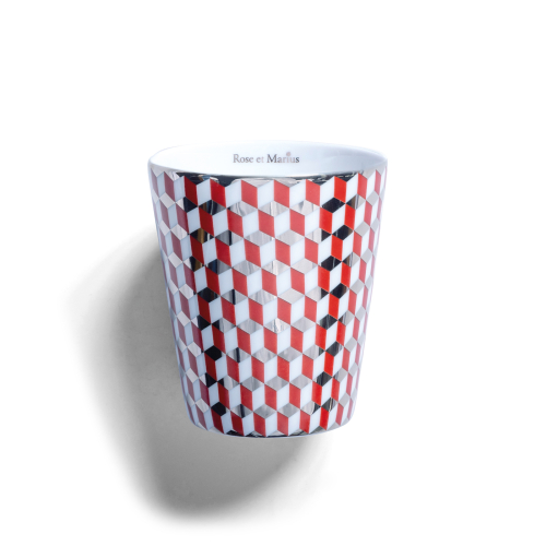 Precious refillable candle - mini tometo red pattern