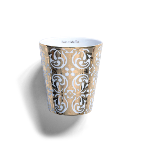 Precious refillable candle - Oustau gold pattern