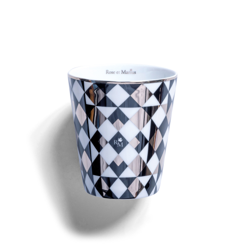 Precious refillable candle - souleu black pattern