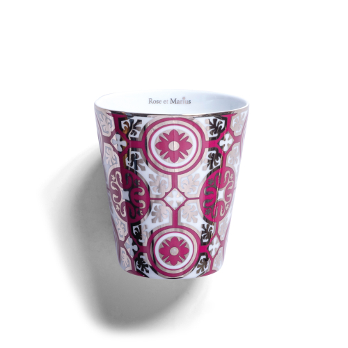 Precious refillable candle - casteu fuchsia pattern