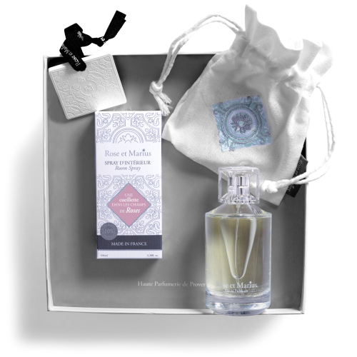 COFFRET SPRAY D'INTÉRIEUR & CARREAU PARFUME - Une cueillette dans les champs de Roses