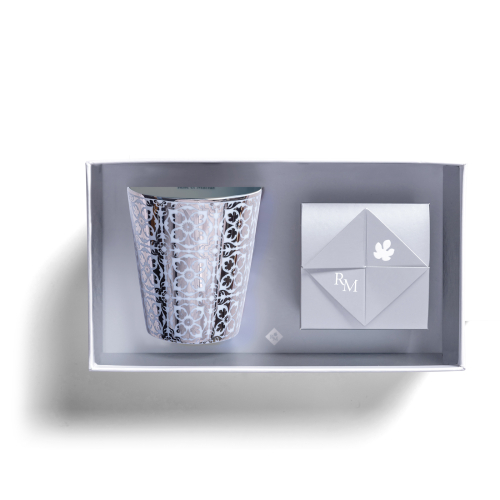 Refillable candle box |Cabanoun platinum MOTIF
